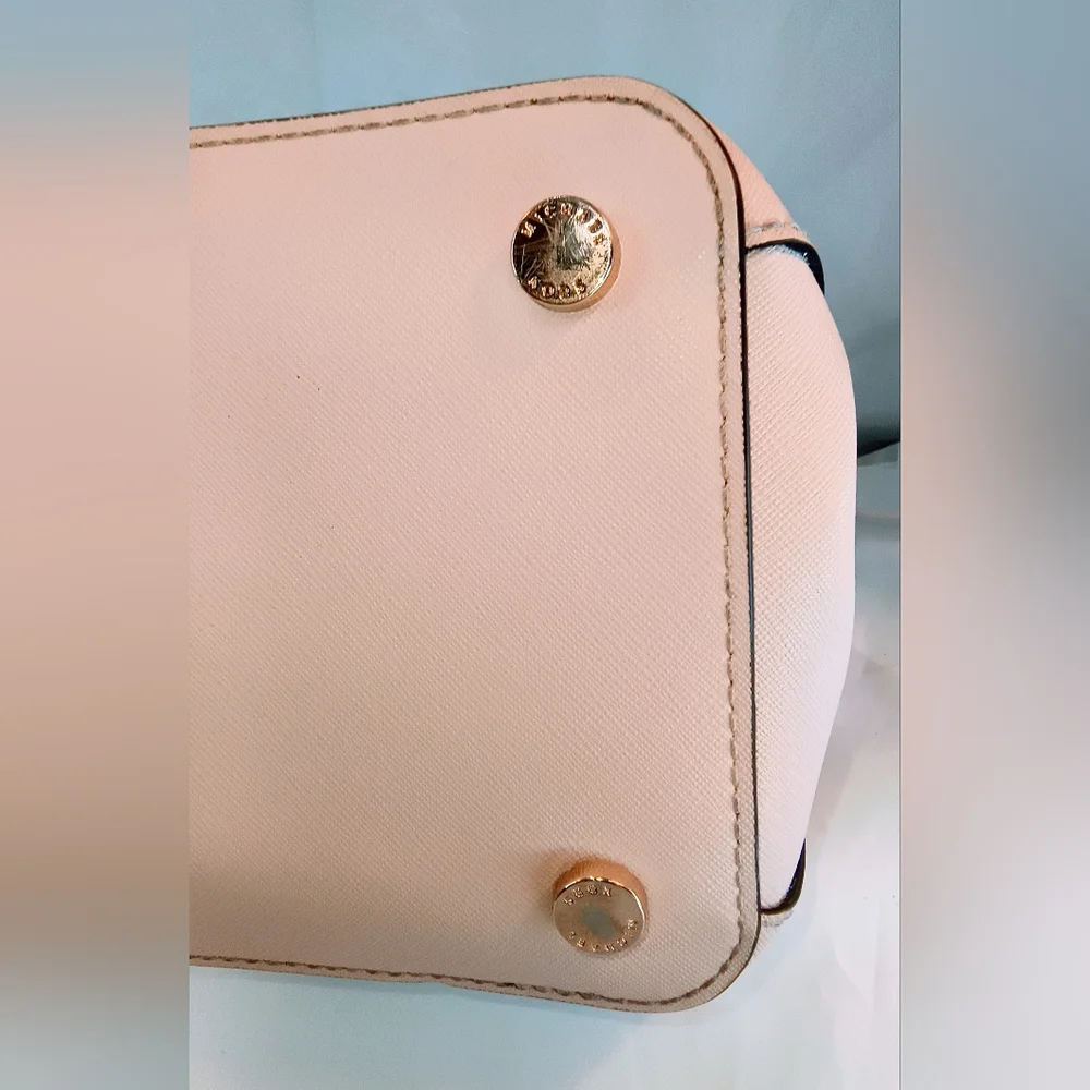 MICHAEL KORS Light Pink Lynn Saffiano Leather Satchel Bag